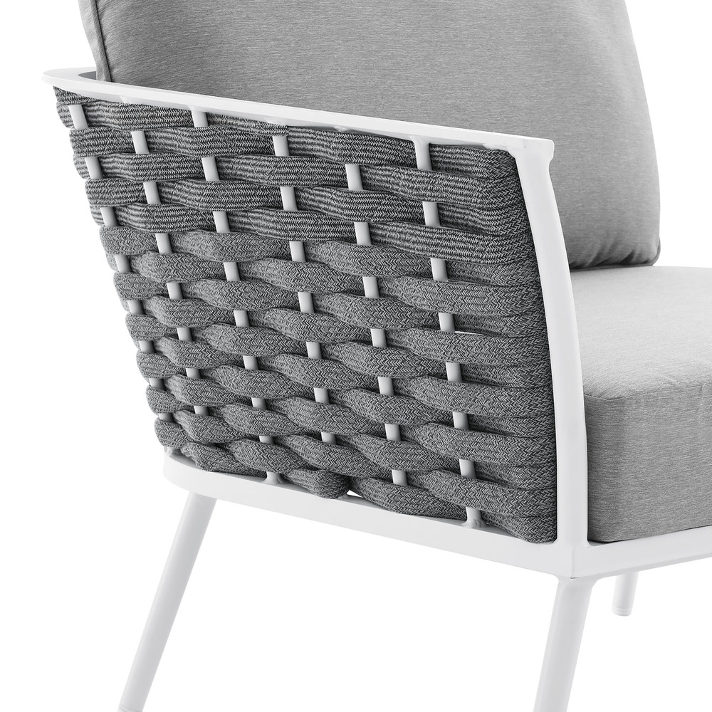 Stance Outdoor Patio Aluminum Left-Facing Armchair in White Gray by Modway - Image 3