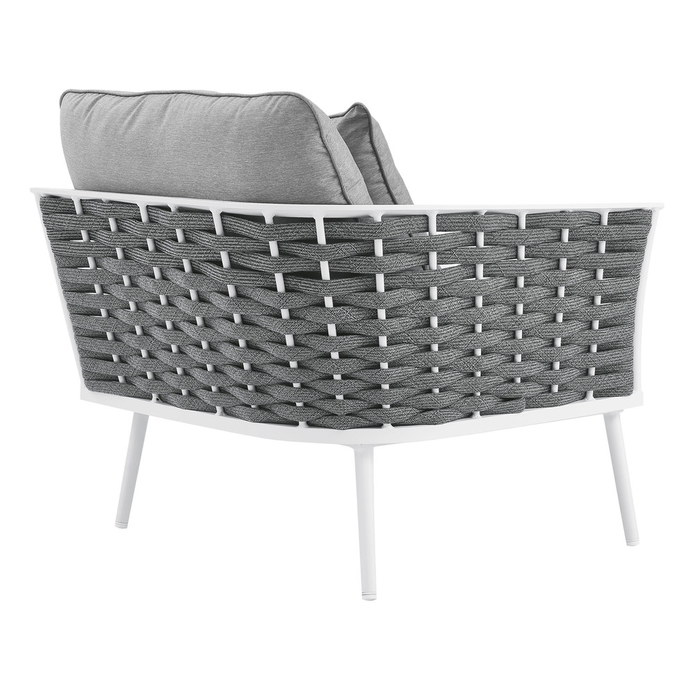 Stance Outdoor Patio Aluminum Left-Facing Armchair in White Gray by Modway - Image 5