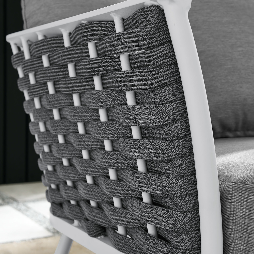 Stance Outdoor Patio Aluminum Left-Facing Armchair in White Gray by Modway - Image 8