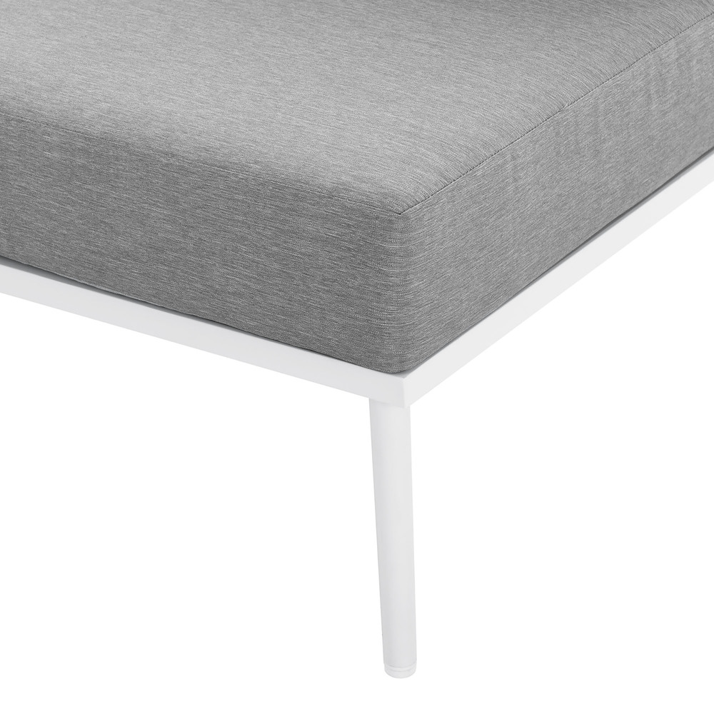 Stance Outdoor Patio Aluminum Armless Chair in White Gray by Modway - Image 3