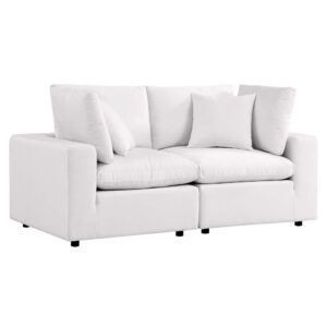 Commix Overstuffed Outdoor Patio Loveseat in White by Modway