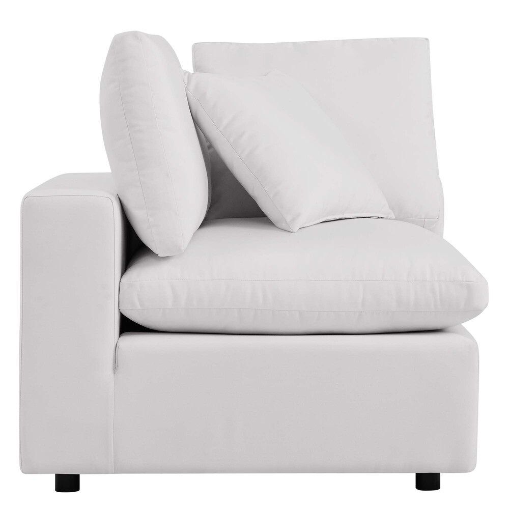 Commix Overstuffed Outdoor Patio Loveseat in White by Modway - Image 5