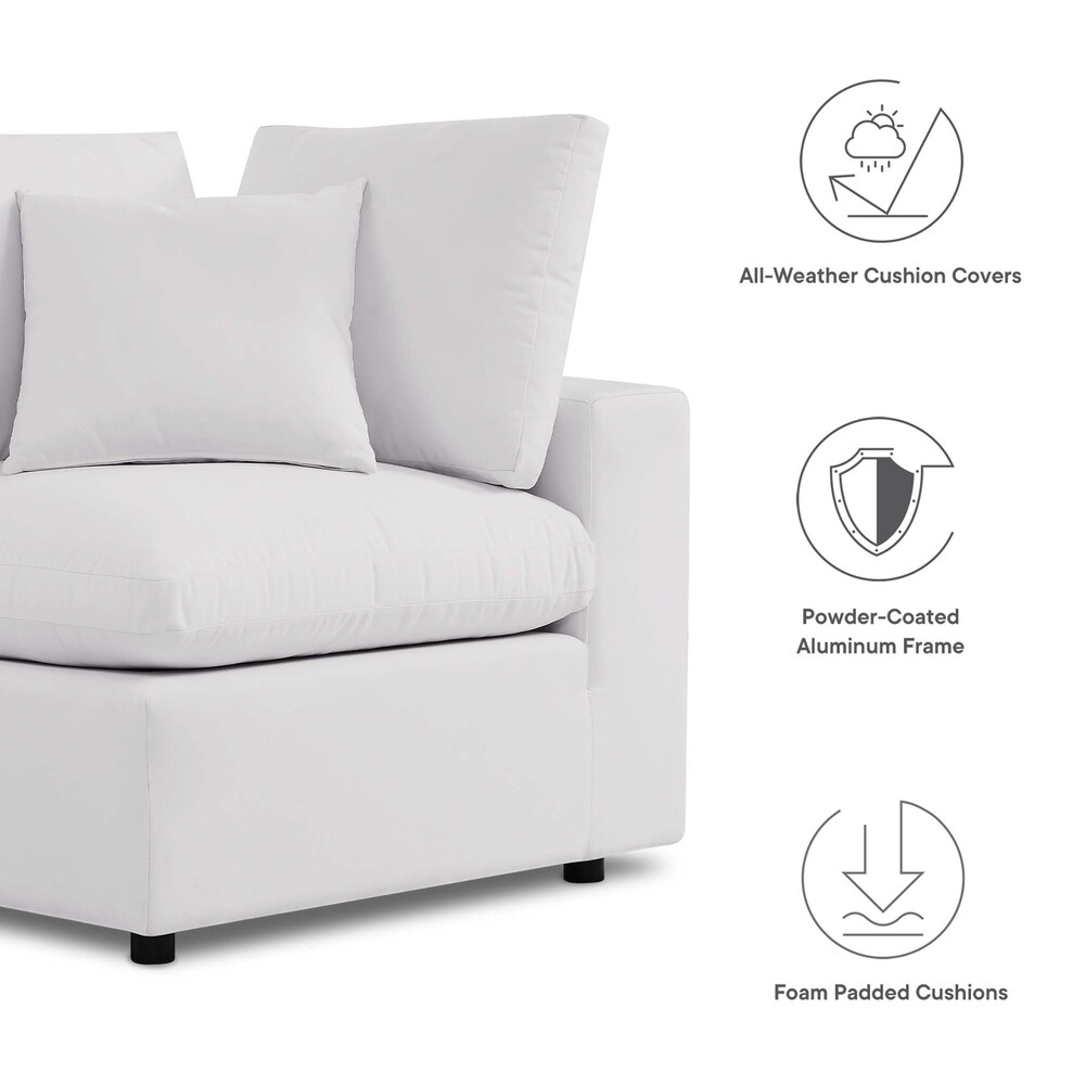 Commix Overstuffed Outdoor Patio Loveseat in White by Modway - Image 2