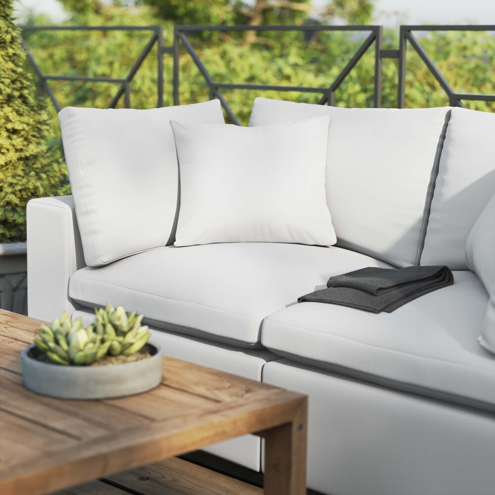 Commix Overstuffed Outdoor Patio Loveseat in White by Modway - Image 9
