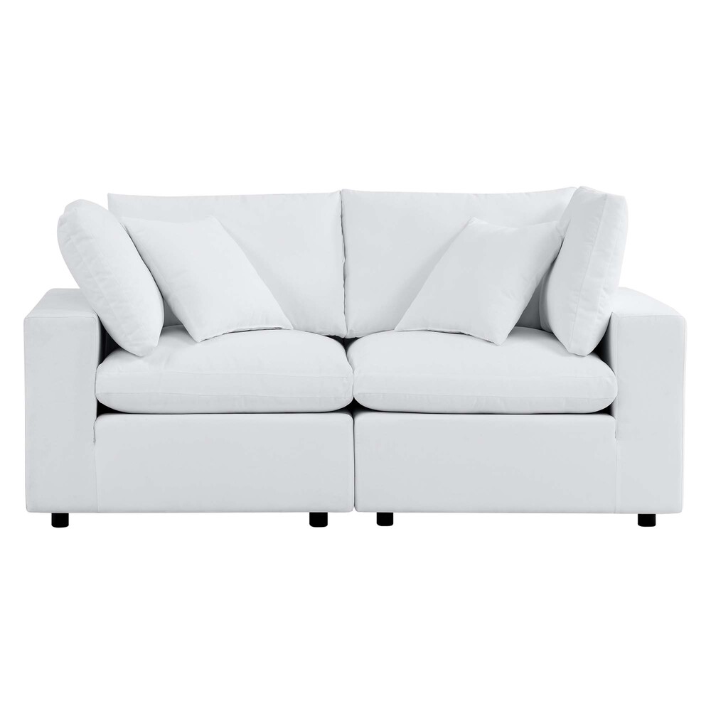 Commix Sunbrella® Outdoor Patio Loveseat in White by Modway - Image 3