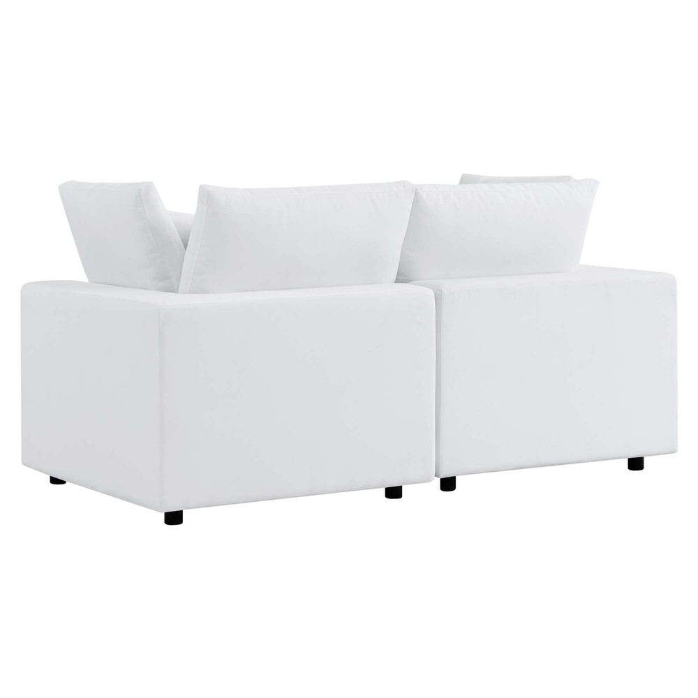 Commix Sunbrella® Outdoor Patio Loveseat in White by Modway - Image 4