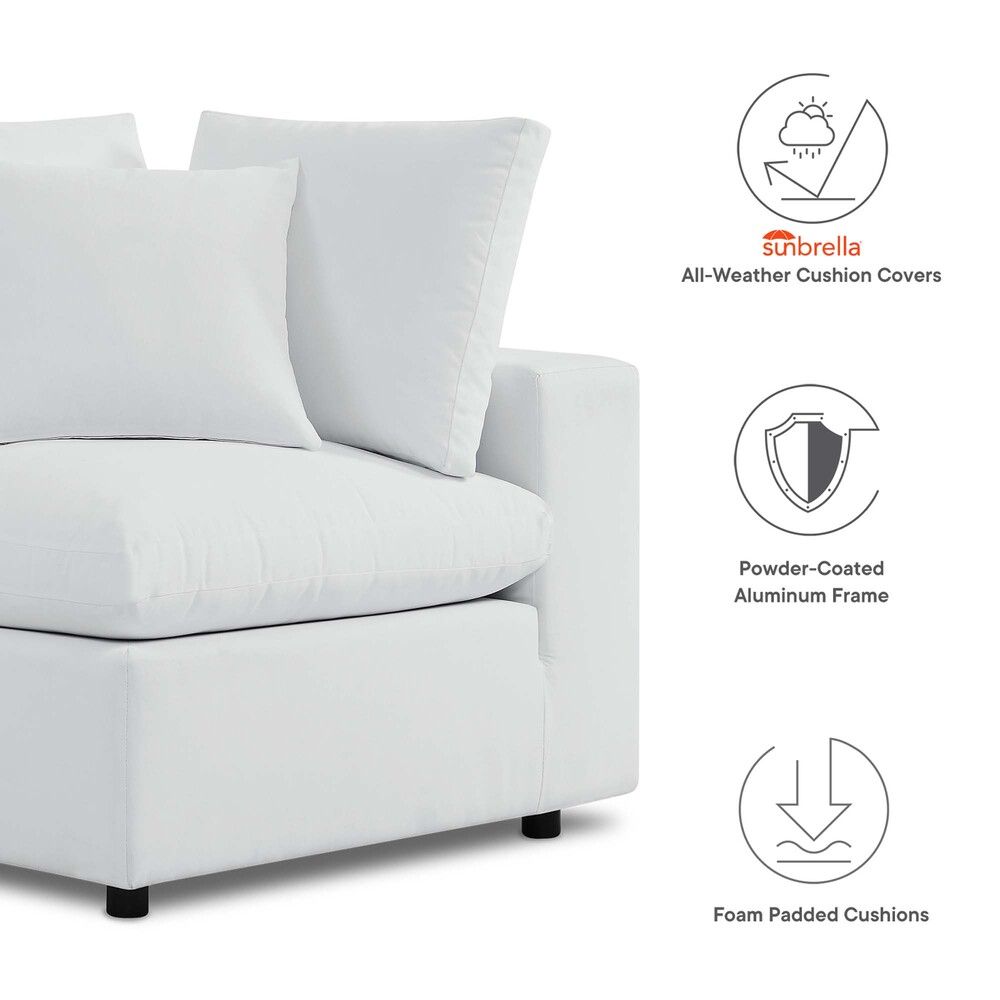 Commix Sunbrella® Outdoor Patio Loveseat in White by Modway - Image 2