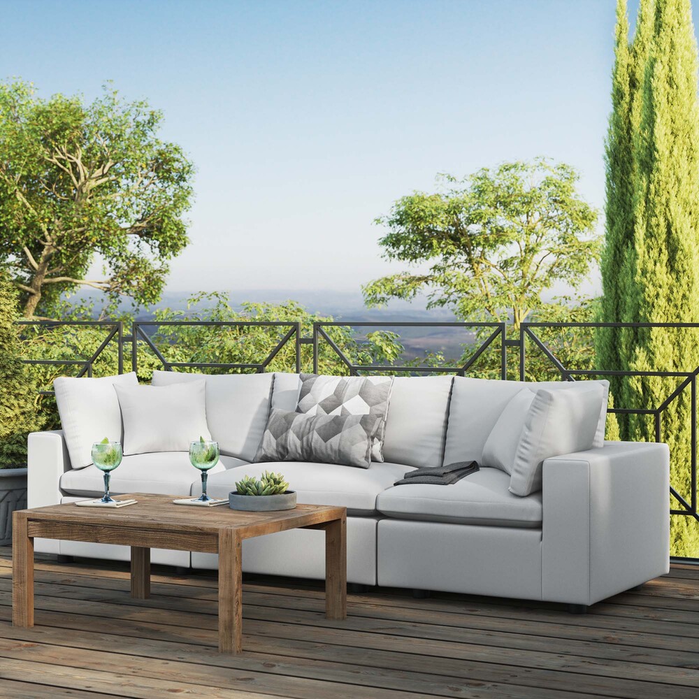 Commix Overstuffed Outdoor Patio Sofa in White by Modway - Image 10