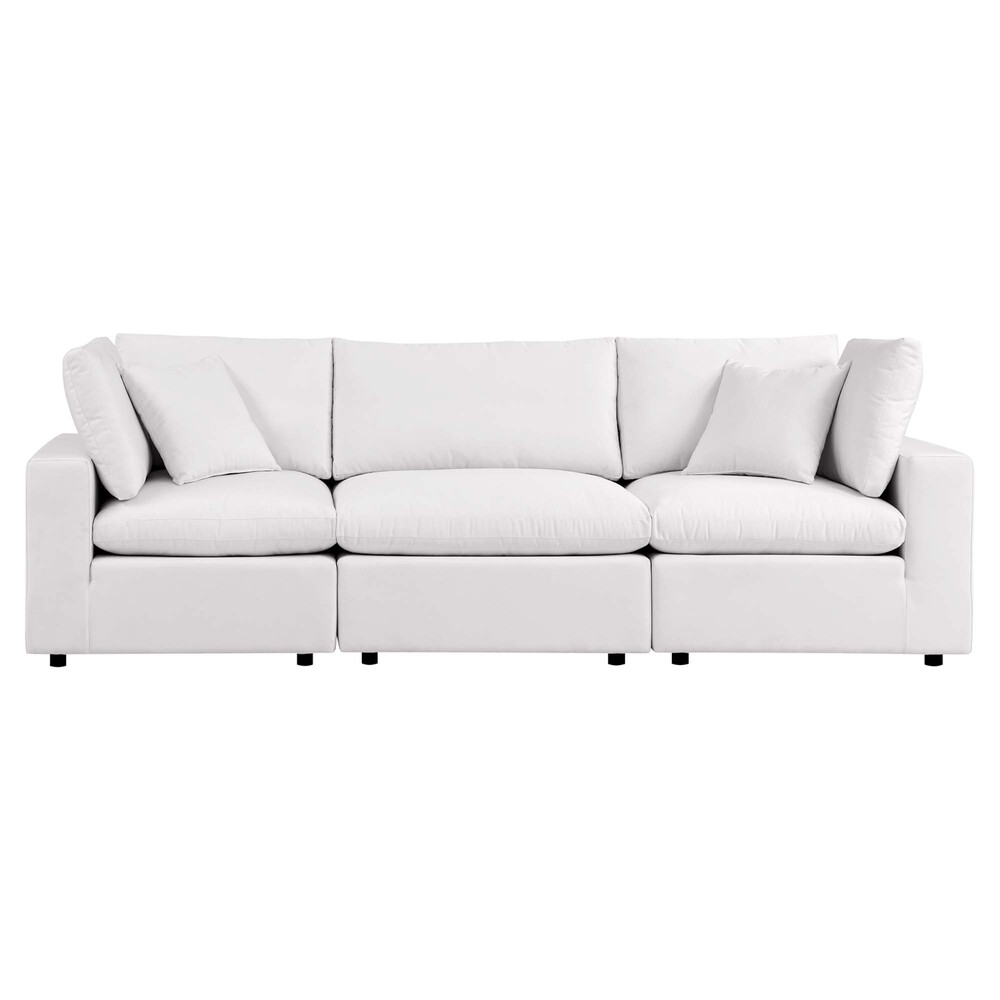 Commix Overstuffed Outdoor Patio Sofa in White by Modway - Image 3
