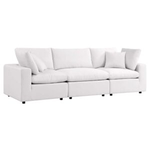 Commix Overstuffed Outdoor Patio Sofa in White by Modway