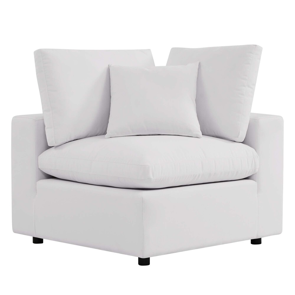 Commix Overstuffed Outdoor Patio Sofa in White by Modway - Image 7