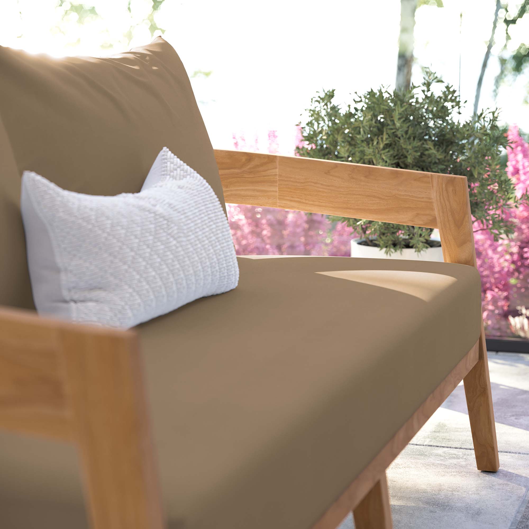 Brisbane Teak Wood Outdoor Patio Loveseat by Modway - Image 8