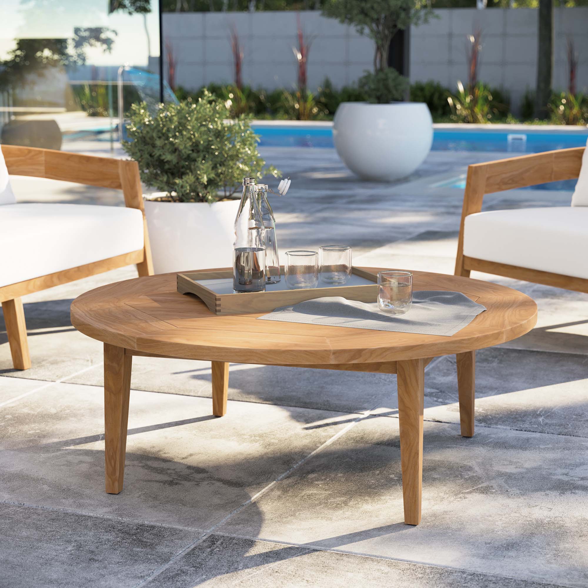 Brisbane Teak Wood Outdoor Patio Coffee Table by Modway - Image 7