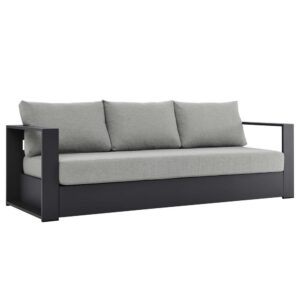 Tahoe Outdoor Patio Powder-Coated Aluminum Sofa in Gray Gray by Modway