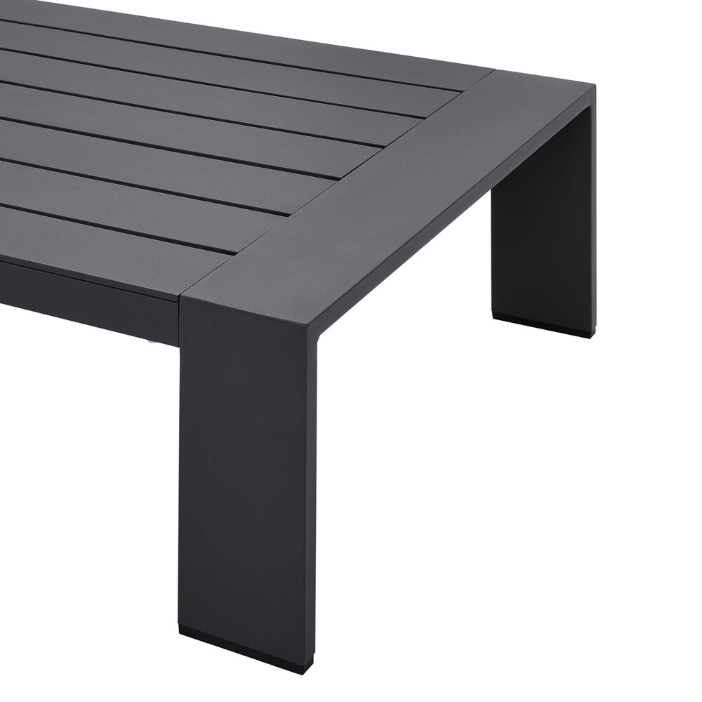 Tahoe Outdoor Patio Powder-Coated Aluminum Coffee Table in Gray by Modway - Image 5