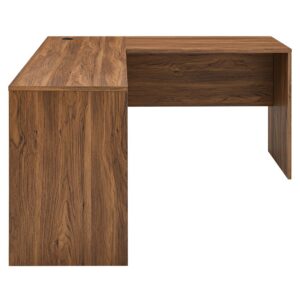 Venture L-Shaped Wood Office Desk by Modway in Walnut by Modway