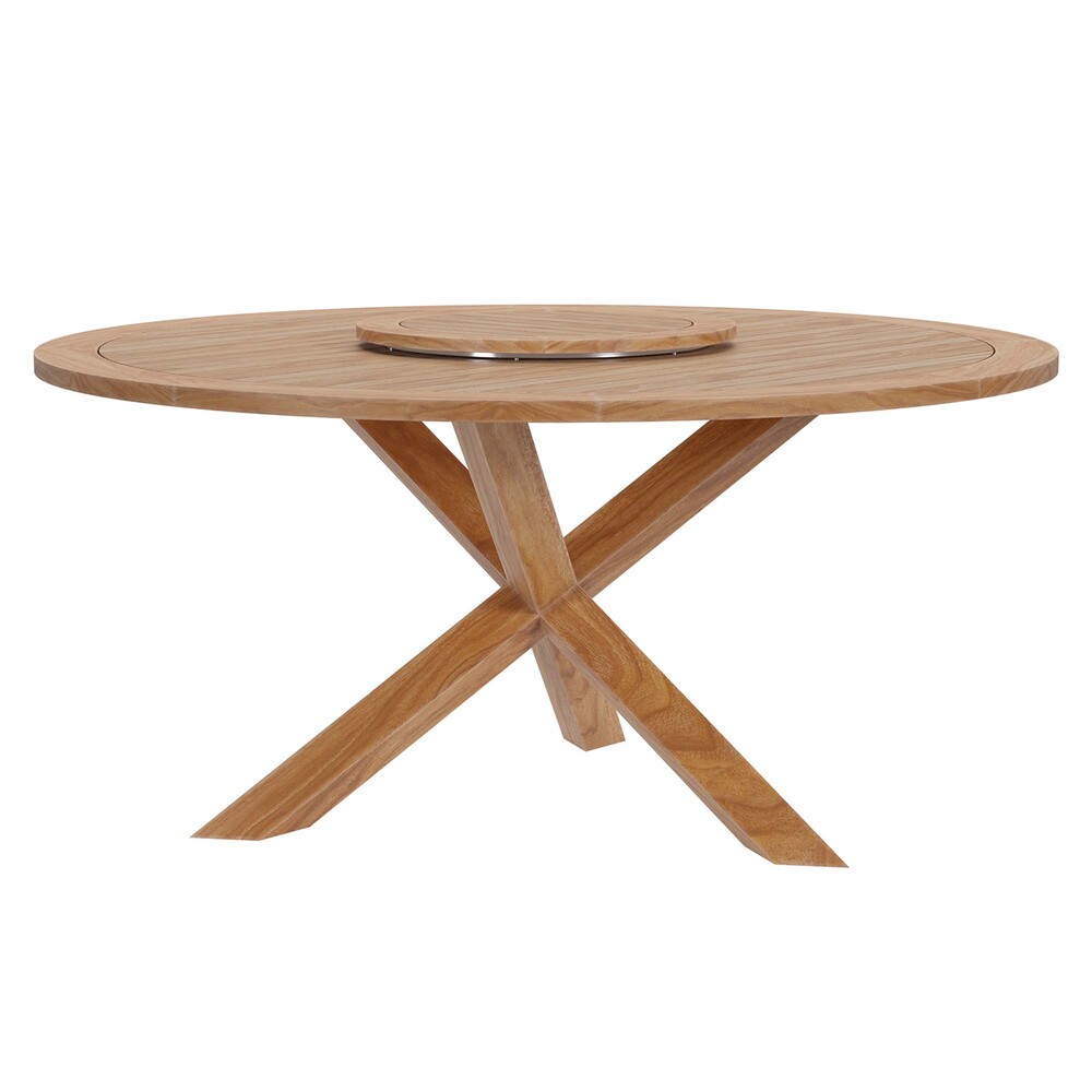 Wellspring 63" Outdoor Patio Teak Wood Dining Table in Natural by Modway - Image 3