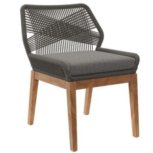 Wellspring Outdoor Patio Teak Wood Dining Chair in Gray Graphite by Modway