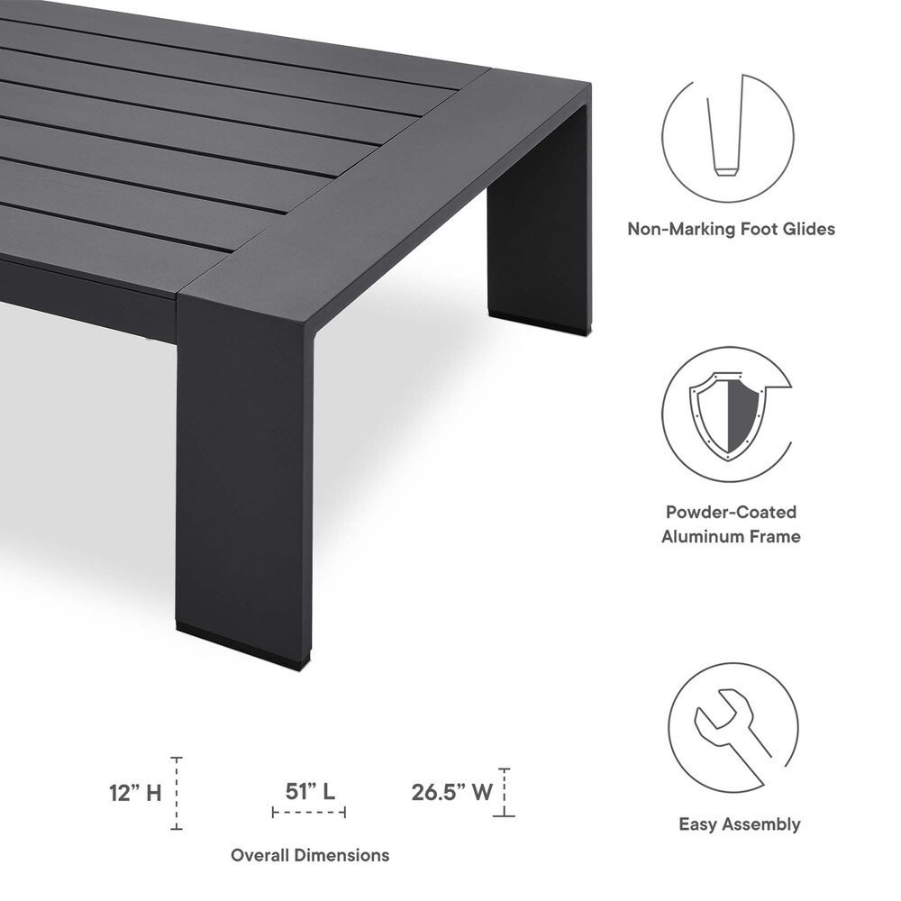 Tahoe 3-Piece Outdoor Patio Powder-Coated Aluminum Set in Gray White by Modway - Image 4