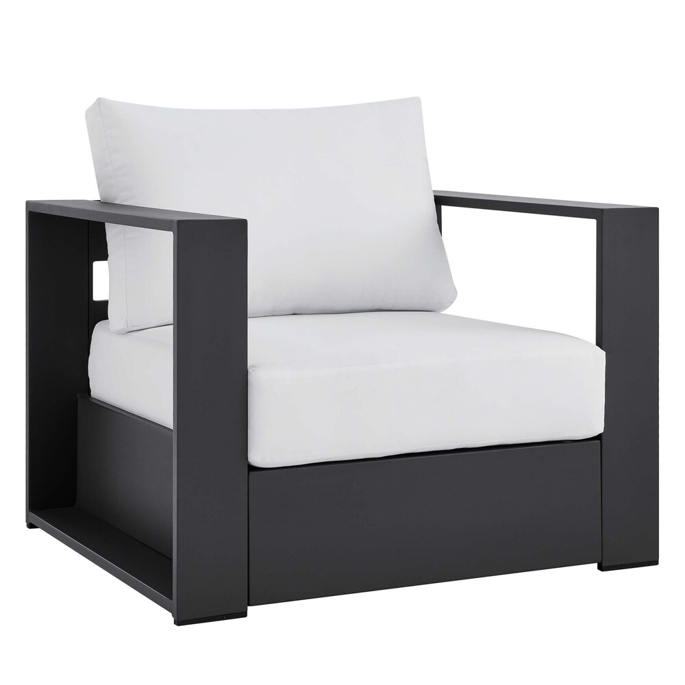 Tahoe 3-Piece Outdoor Patio Powder-Coated Aluminum Set in Gray White by Modway - Image 5