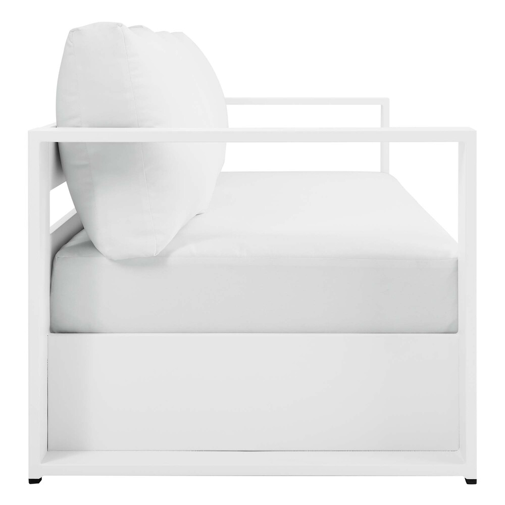 Tahoe 3-Piece Outdoor Patio Powder-Coated Aluminum Set in White White by Modway - Image 9