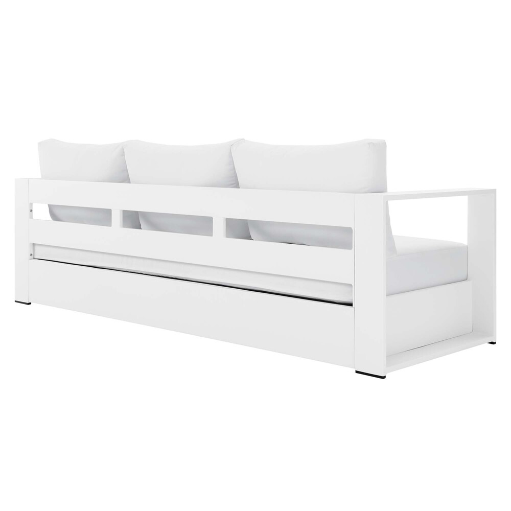 Tahoe 3-Piece Outdoor Patio Powder-Coated Aluminum Set in White White by Modway - Image 10