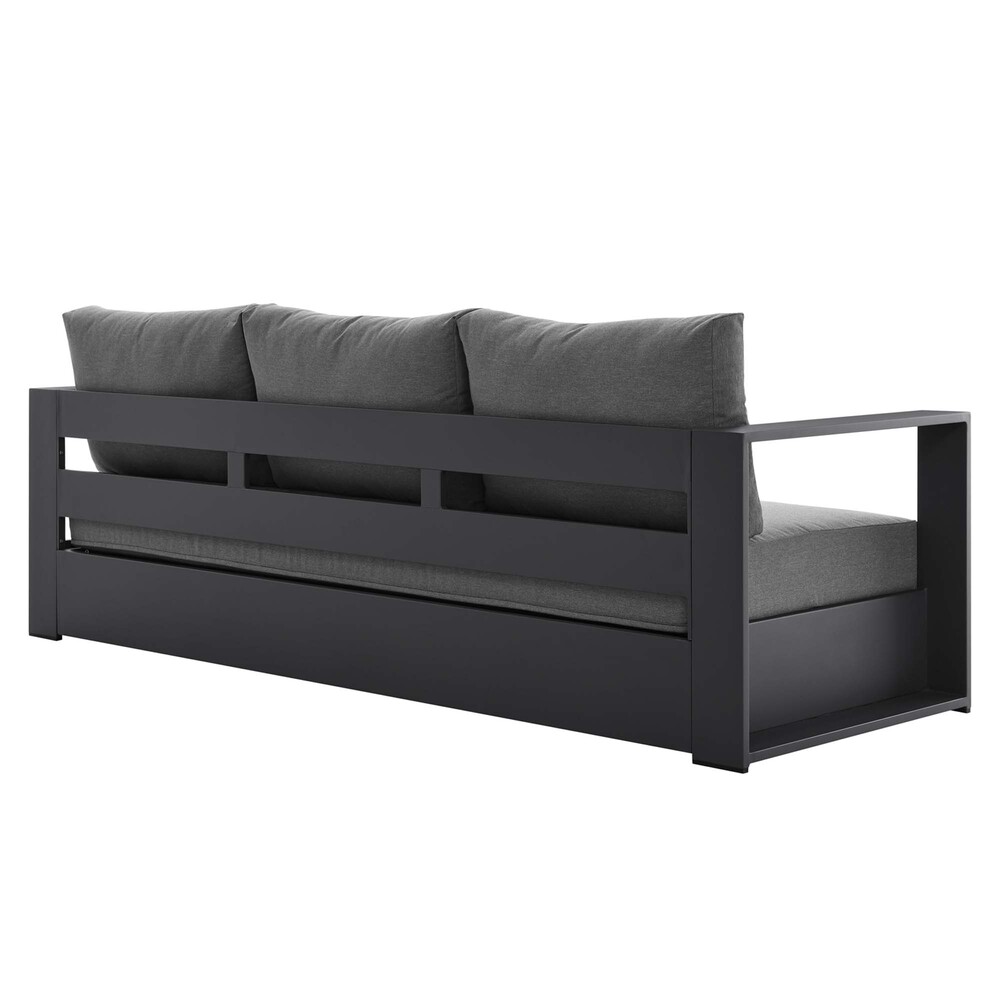 Tahoe 4-Piece Outdoor Patio Powder-Coated Aluminum Set in Gray Charcoal by Modway - Image 11