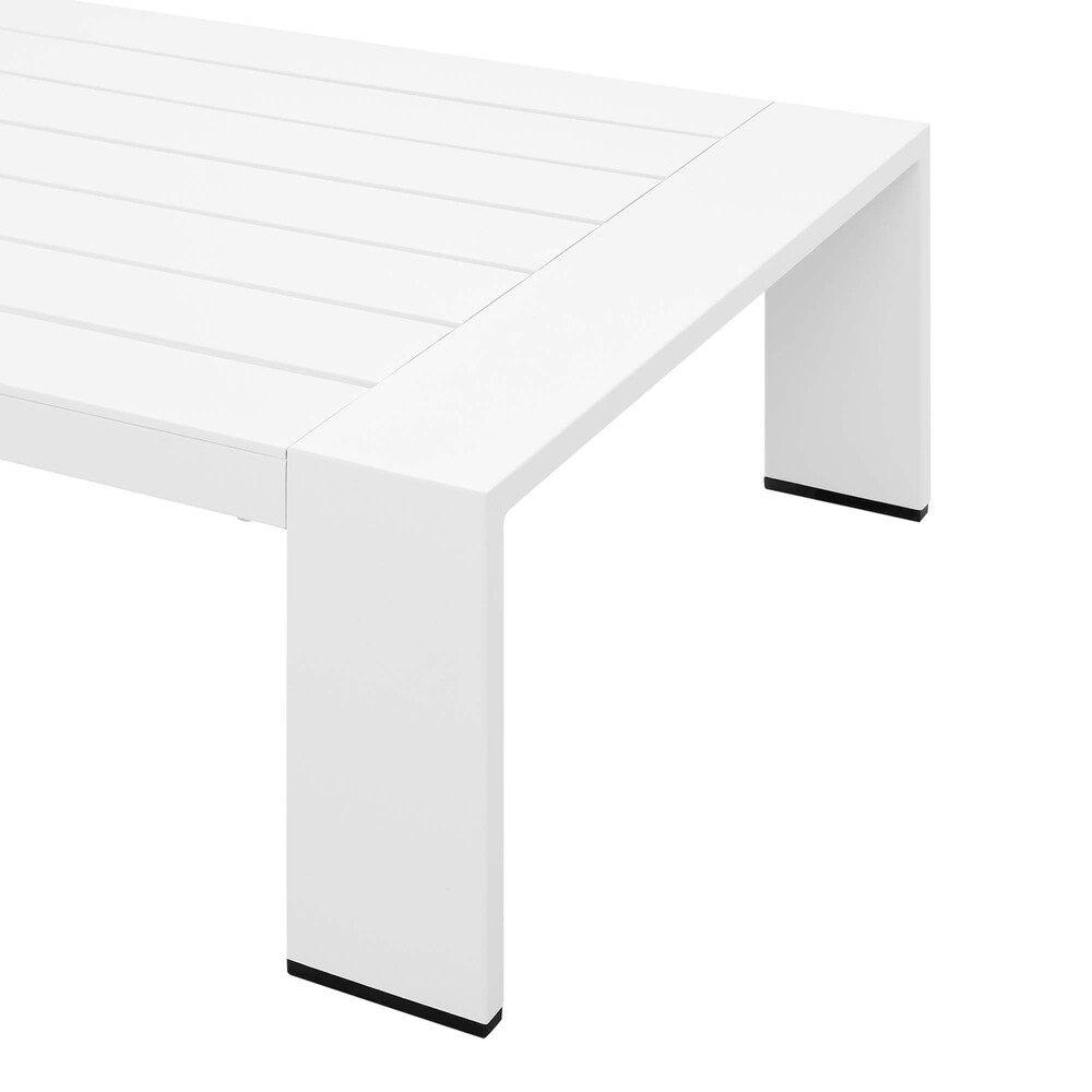 Tahoe 4-Piece Outdoor Patio Powder-Coated Aluminum Set in White Charcoal by Modway - Image 12
