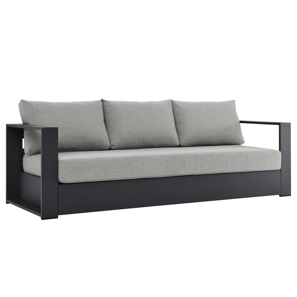 Tahoe 2-Piece Outdoor Patio Powder-Coated Aluminum Set in Gray Gray by Modway - Image 4