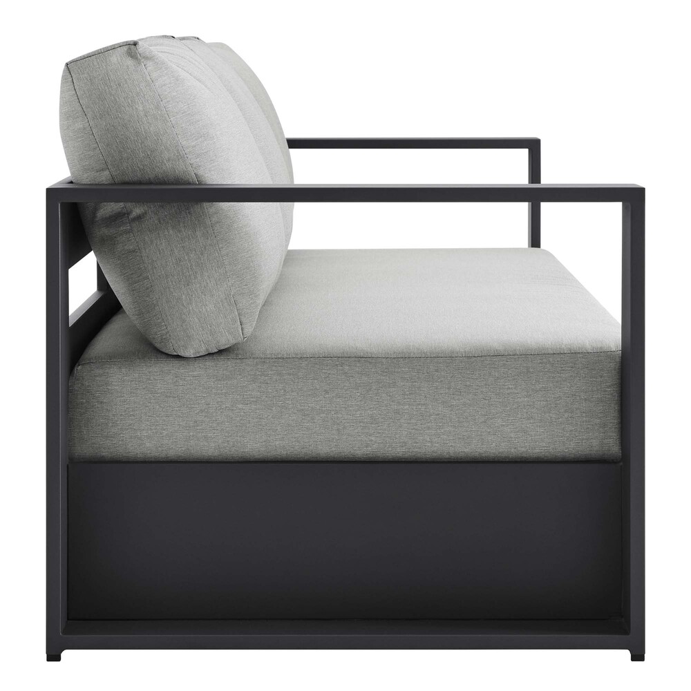 Tahoe 2-Piece Outdoor Patio Powder-Coated Aluminum Set in Gray Gray by Modway - Image 5
