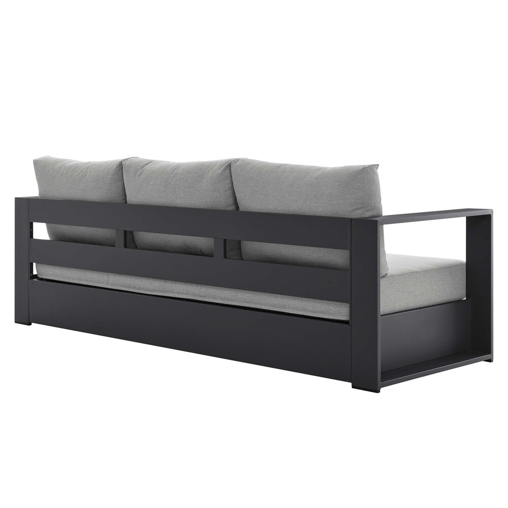 Tahoe 2-Piece Outdoor Patio Powder-Coated Aluminum Set in Gray Gray by Modway - Image 6