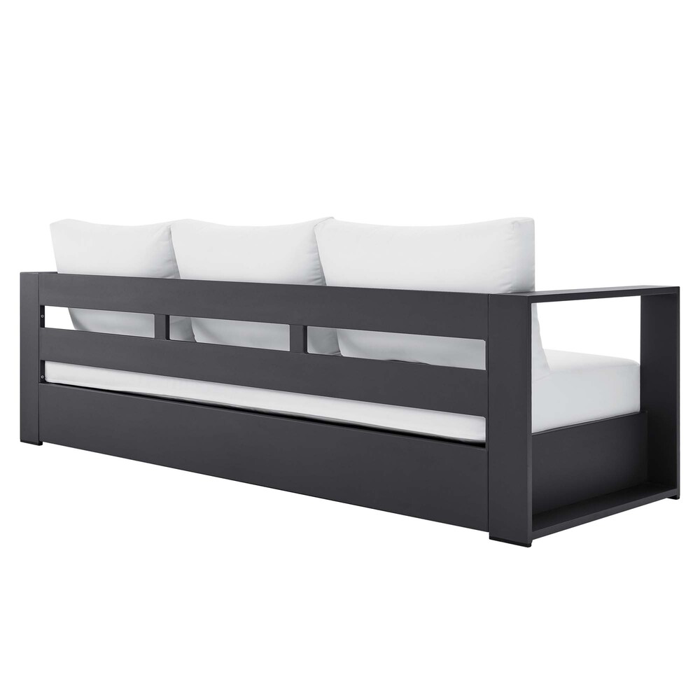Tahoe 2-Piece Outdoor Patio Powder-Coated Aluminum Set in Gray White by Modway - Image 6