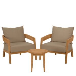 Brisbane 3-Piece Teak Wood Outdoor Patio Set by Modway