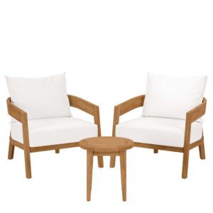 Brisbane 3-Piece Teak Wood Outdoor Patio Set by Modway
