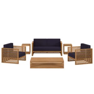 Carlsbad 6-Piece Teak Wood Outdoor Patio Set by Modway