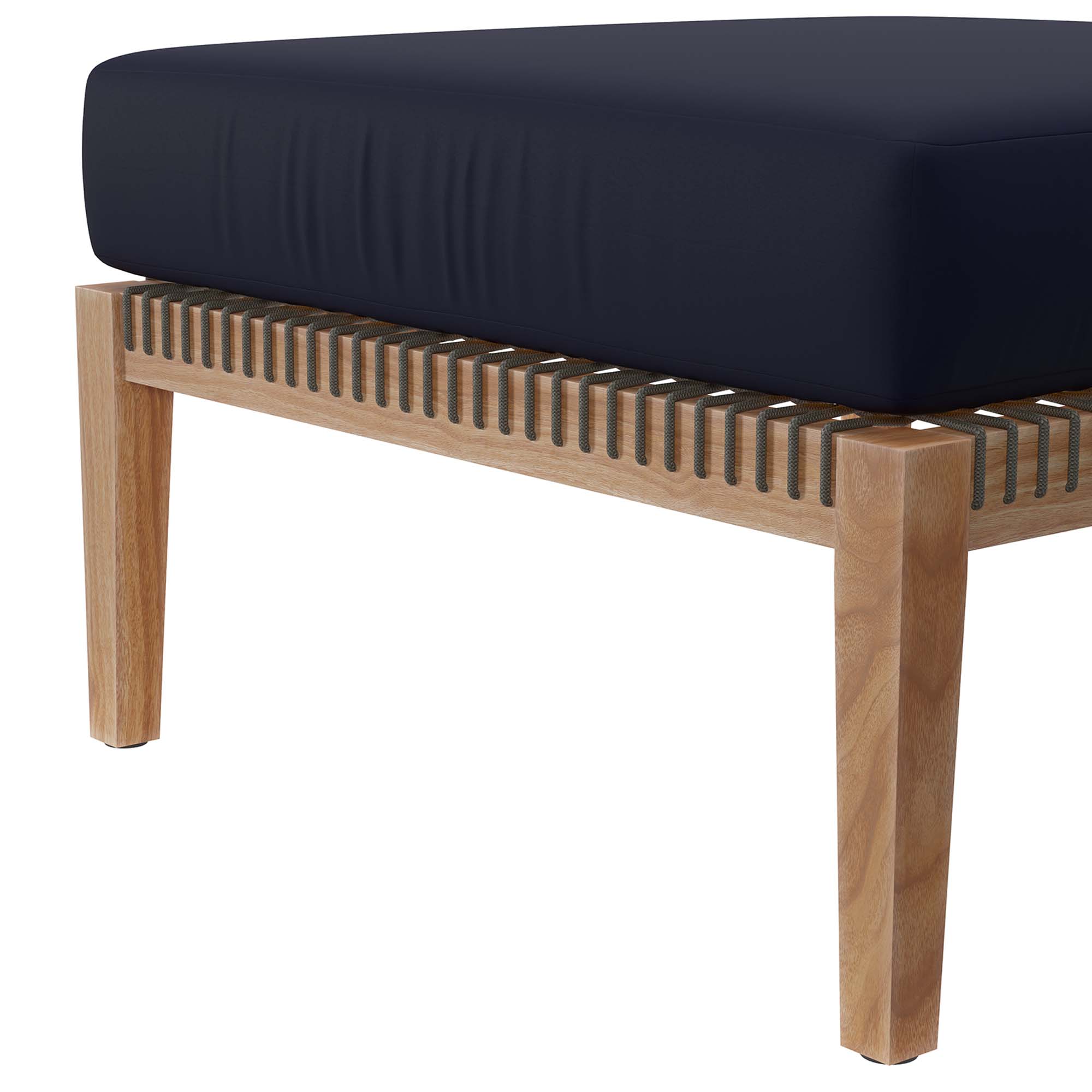 Clearwater Outdoor Patio Teak Wood Ottoman by Modway - Image 4