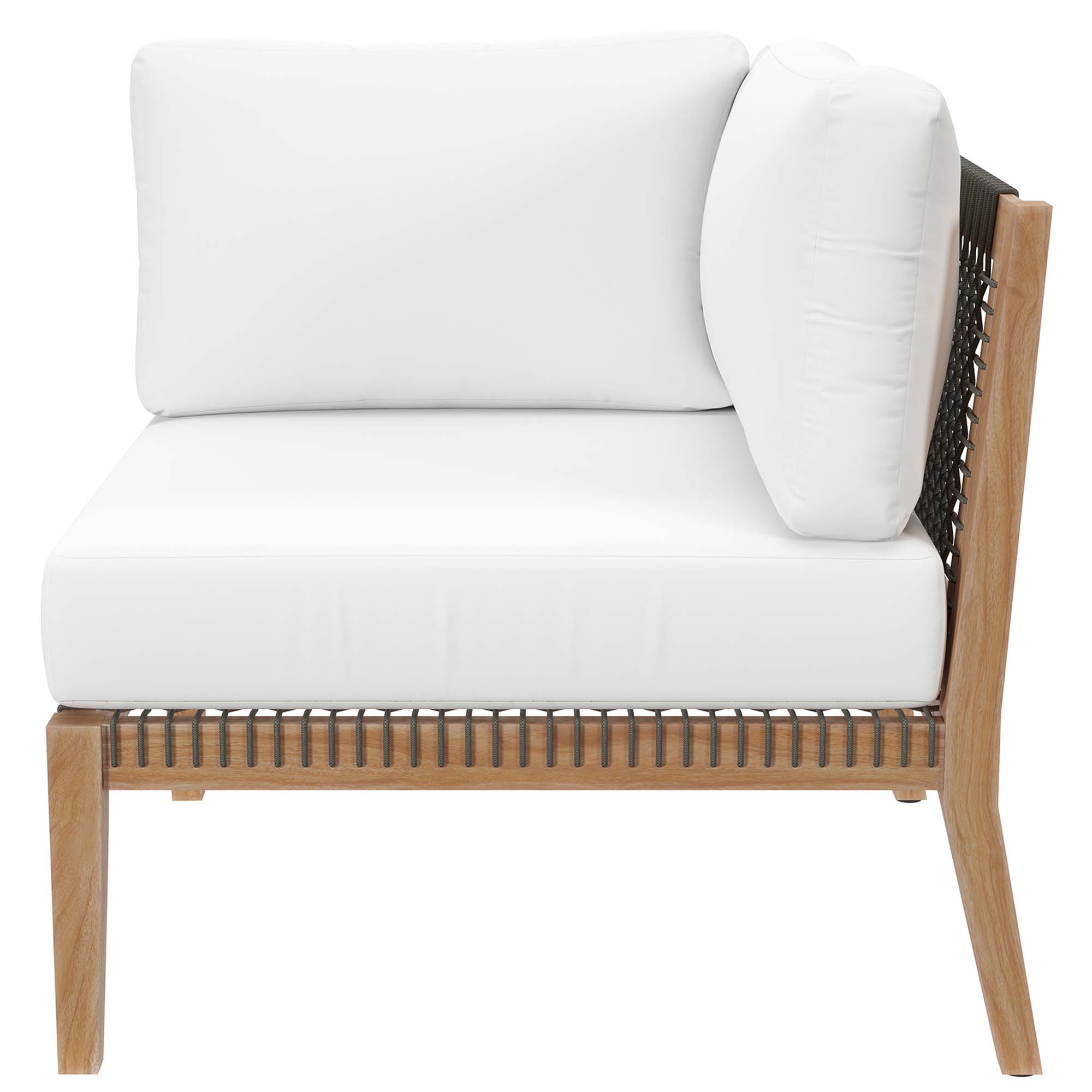 Clearwater Outdoor Patio Teak Wood Corner Chair by Modway - Image 4