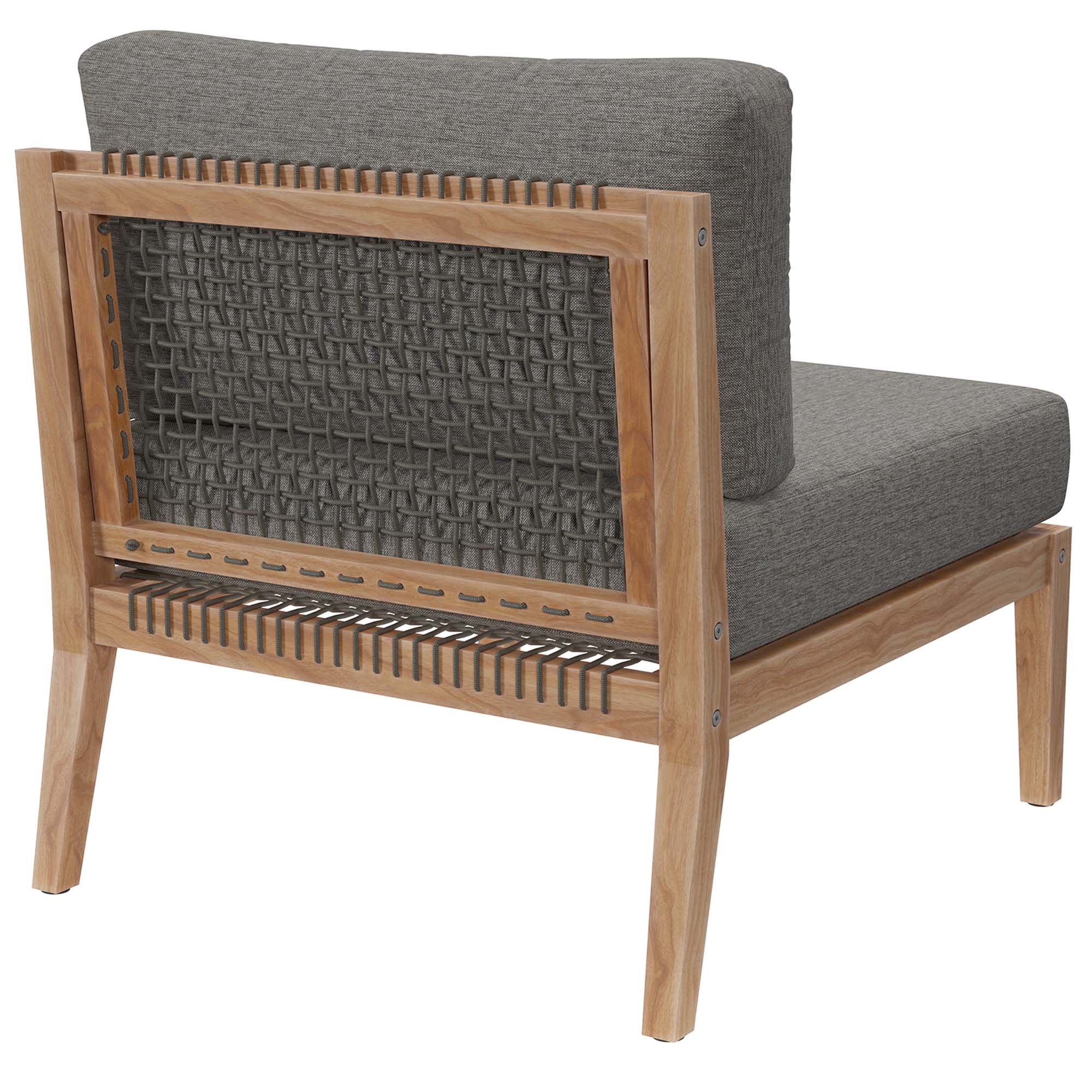 Clearwater Outdoor Patio Teak Wood Armless Chair by Modway - Image 4