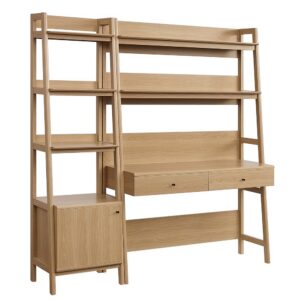 Bixby 2-Piece Wood Office Desk and Bookshelf by Modway in Oak by Modway