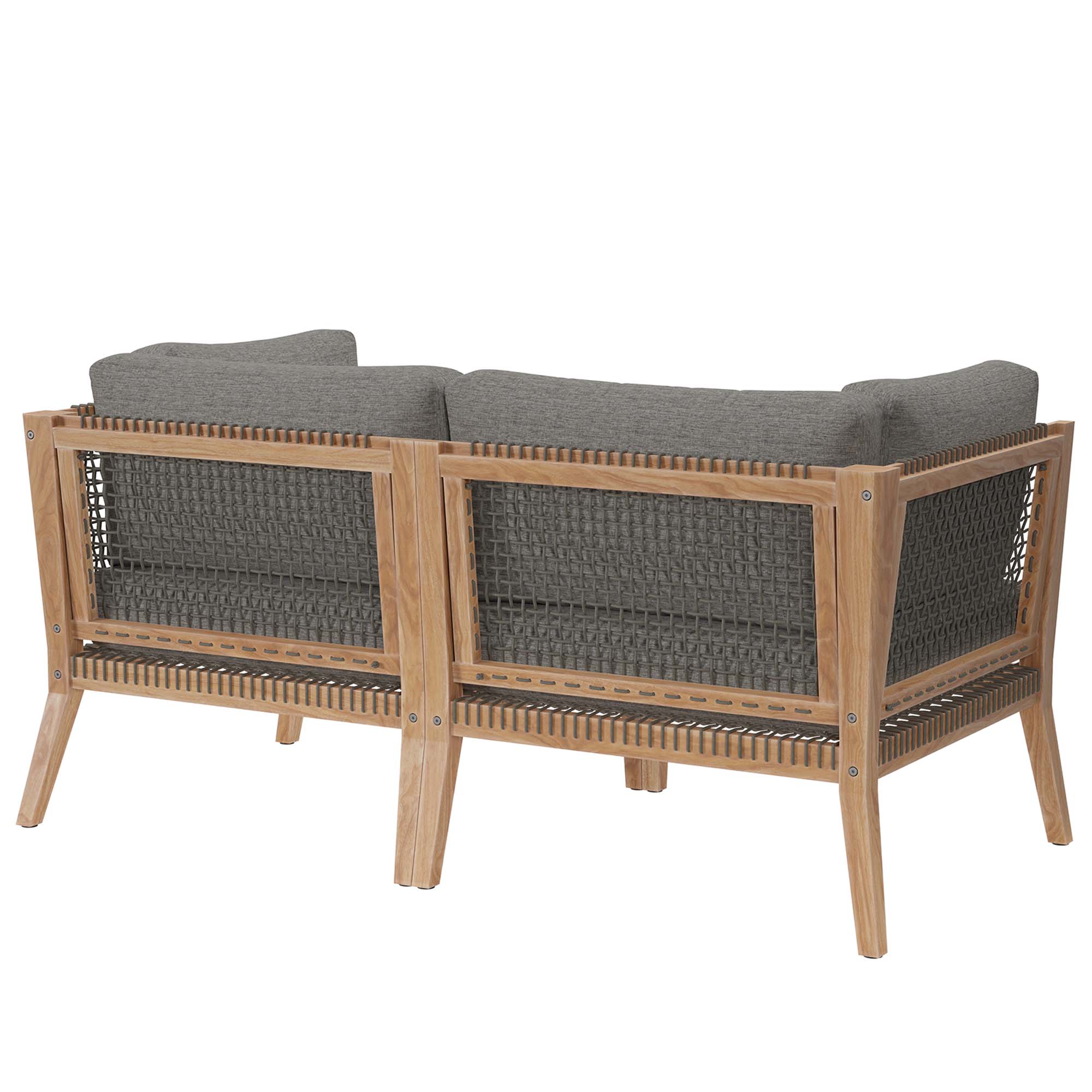 Clearwater Outdoor Patio Teak Wood Loveseat by Modway - Image 3