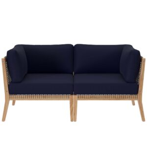 Clearwater Outdoor Patio Teak Wood Loveseat by Modway