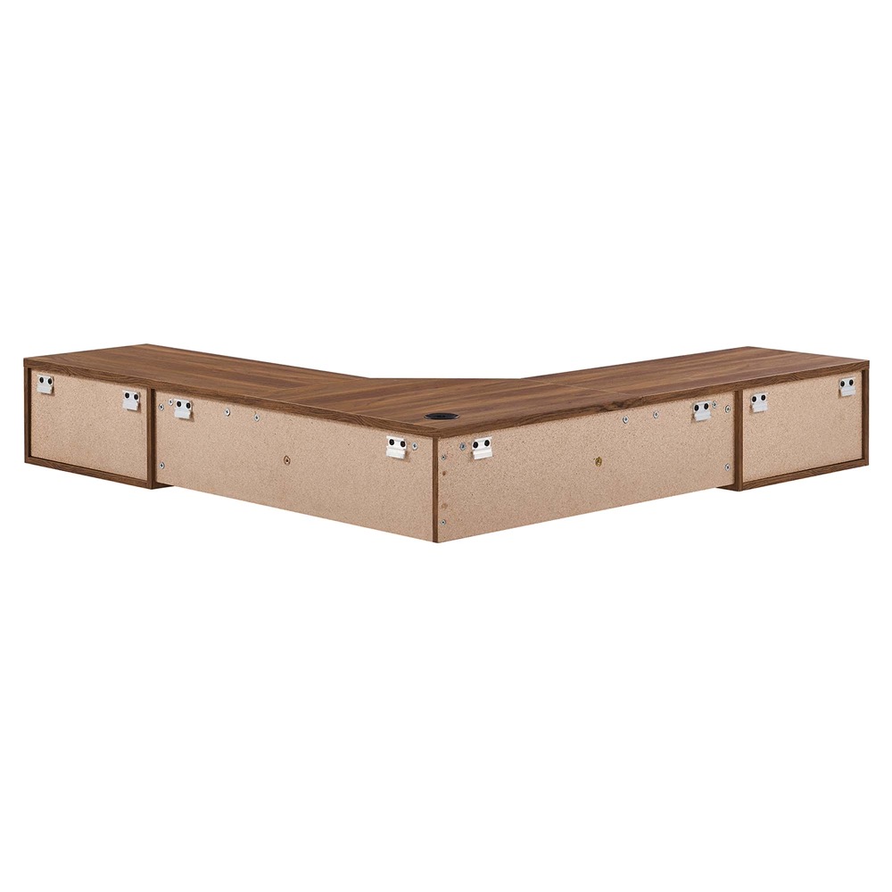 Render Wall Mount Corner Office Desk in Walnut by Modway - Image 5
