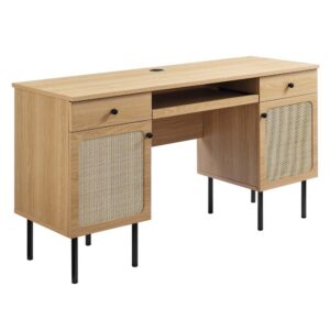 Chaucer Office Desk by Modway in Oak by Modway