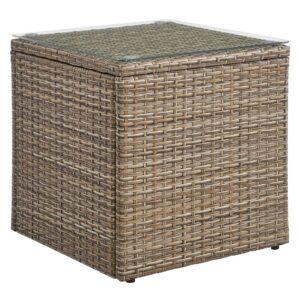 Convene Outdoor Patio Side Table in Brown by Modway
