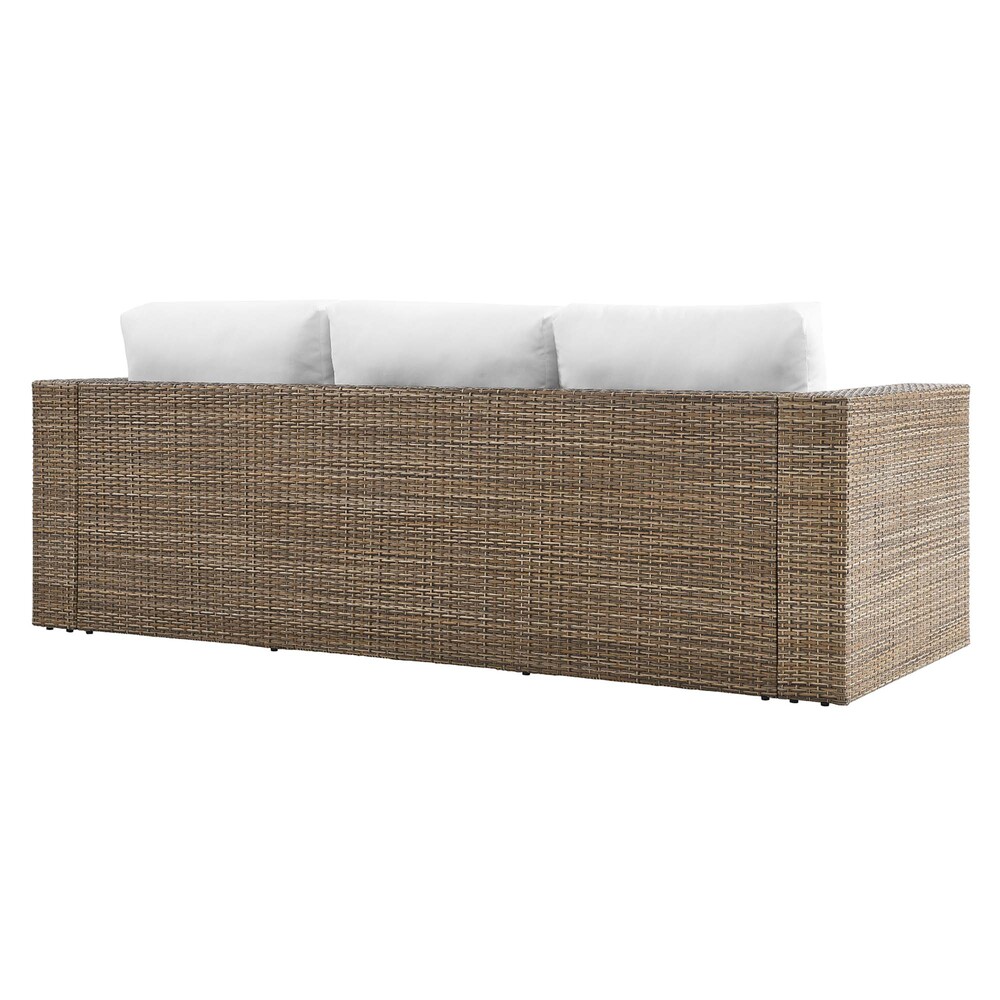Convene Outdoor Patio Sofa in Cappuccino White by Modway - Image 5