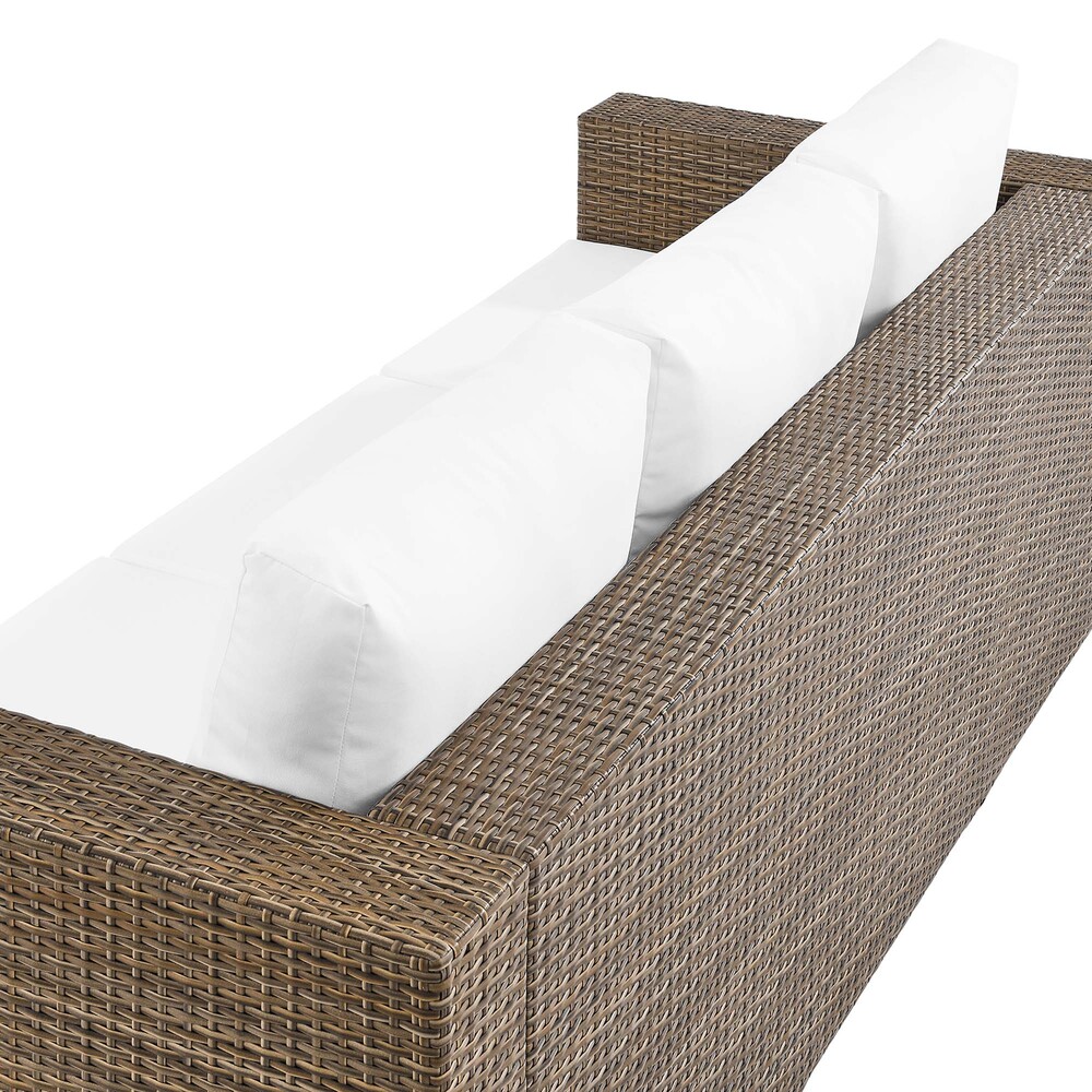 Convene Outdoor Patio Sofa in Cappuccino White by Modway - Image 7
