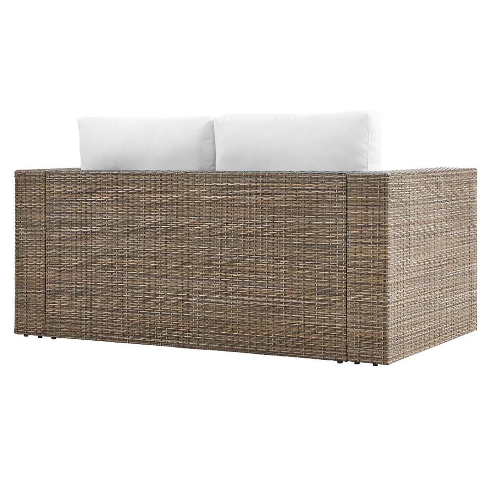Convene Outdoor Patio Loveseat in Cappuccino White by Modway - Image 5