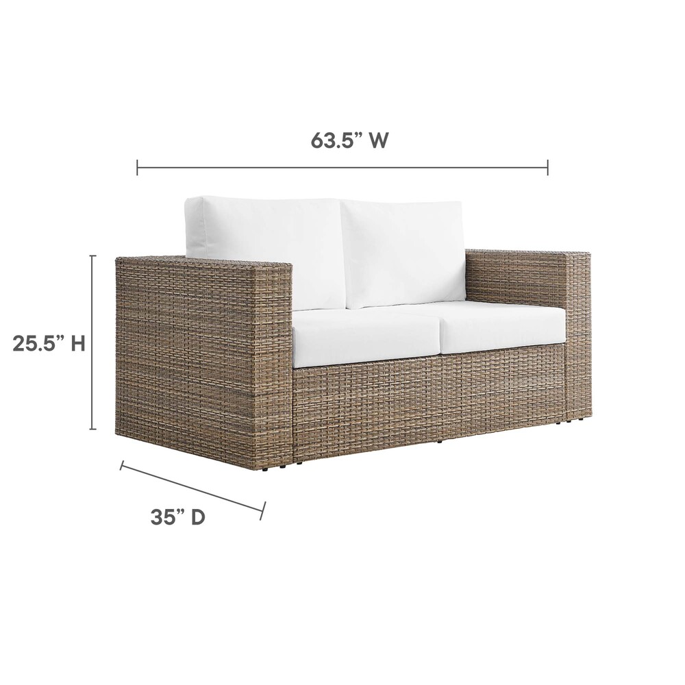 Convene Outdoor Patio Loveseat in Cappuccino White by Modway - Image 3