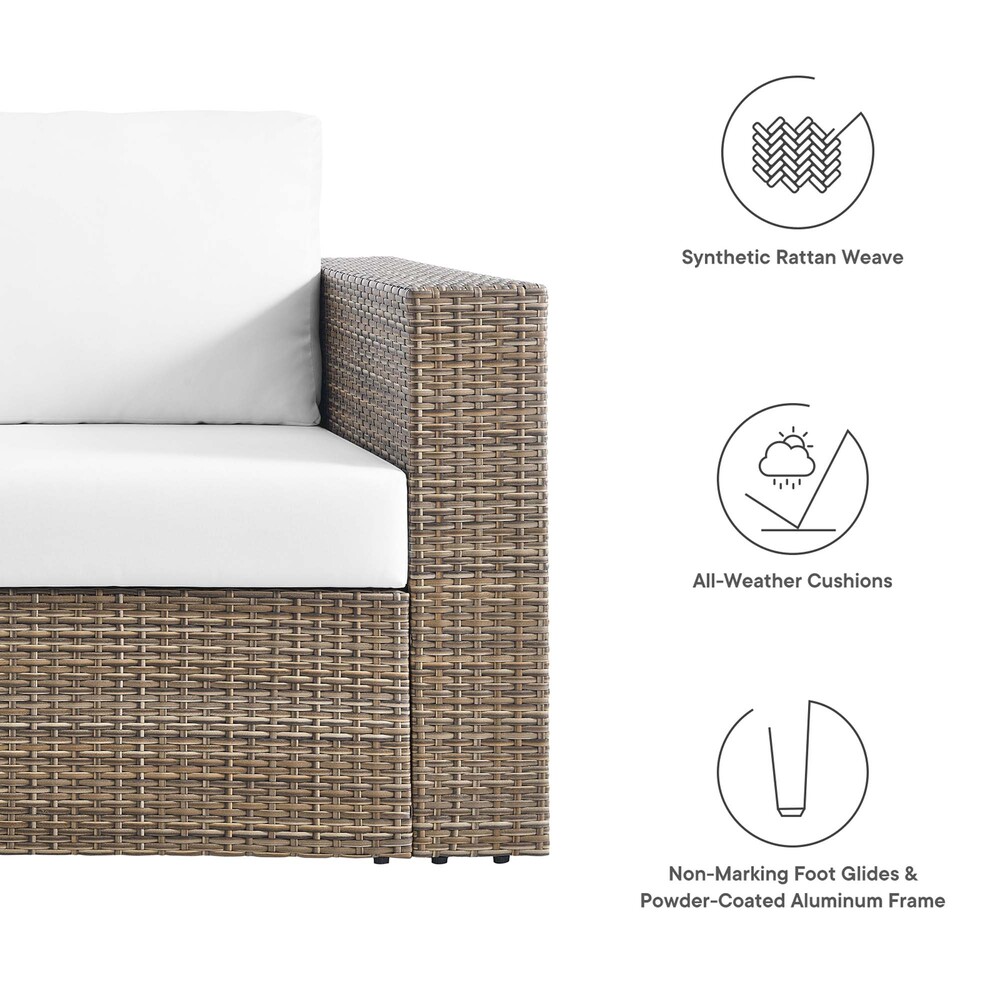Convene Outdoor Patio Loveseat in Cappuccino White by Modway - Image 2