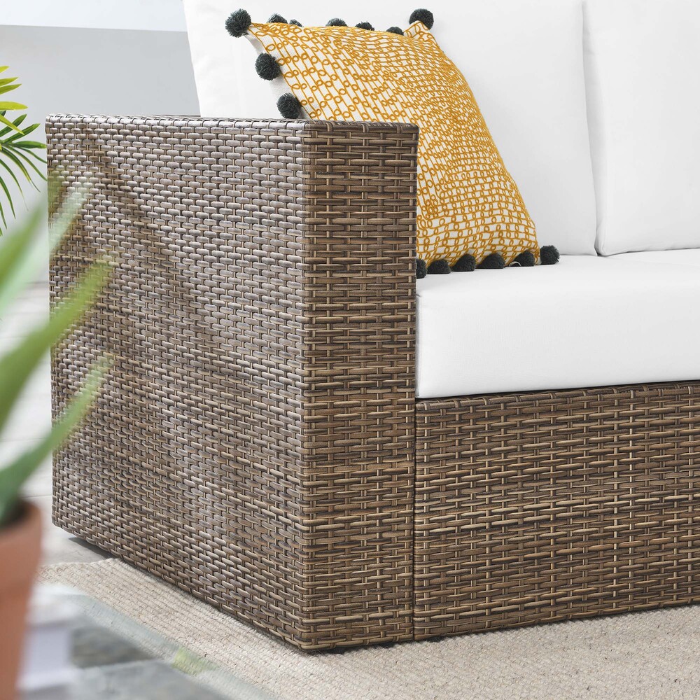 Convene Outdoor Patio Loveseat in Cappuccino White by Modway - Image 9